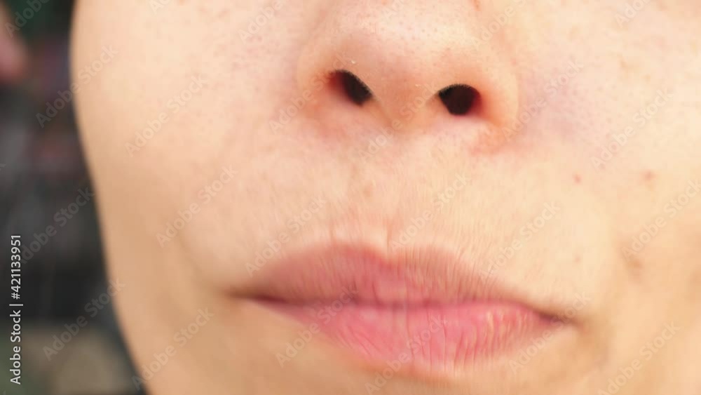 macro close up lips mouth sucking spaghetti string boy macro close up lips mouth sucking spaghetti string boy