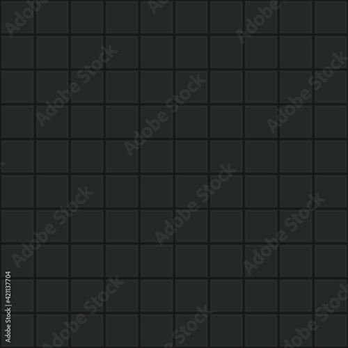 Black squares background. Mosaic tiles pattern. Seamless vector illustration.