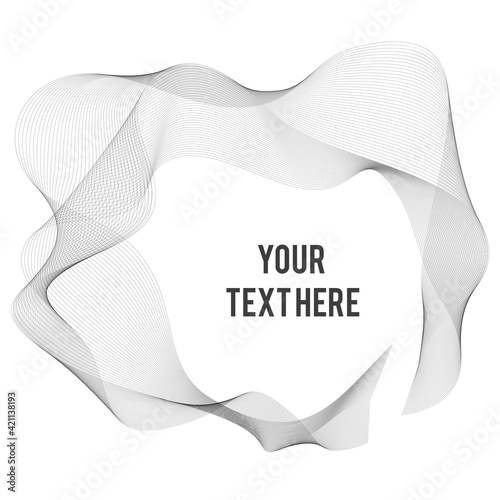 Design elements. Wave of many gray lines. Abstract wavy stripes on white background isolated. Creative line art. Vector illustration EPS 10. Colourful shiny waves with lines created using Blend Tool.