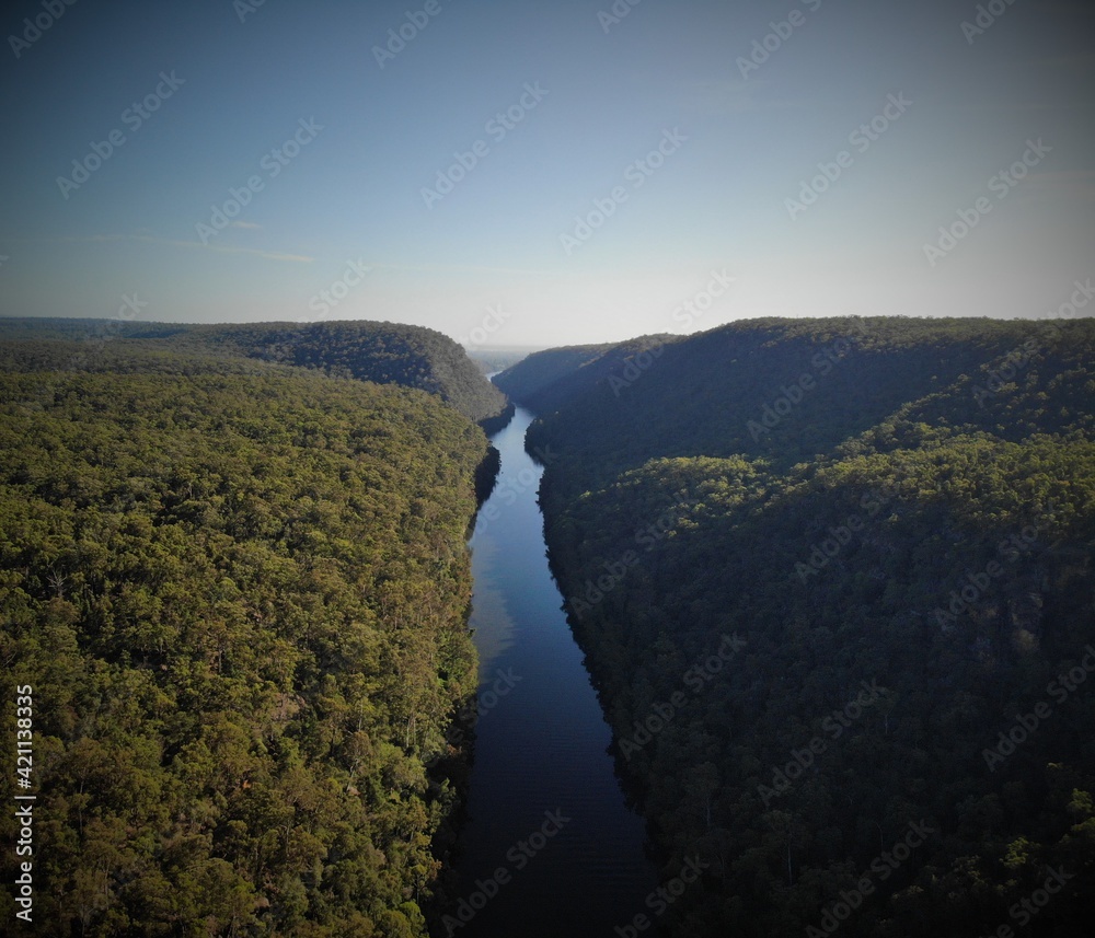 Drone photo of the Nepean Gorge, Mulgoa, NSW, Australia