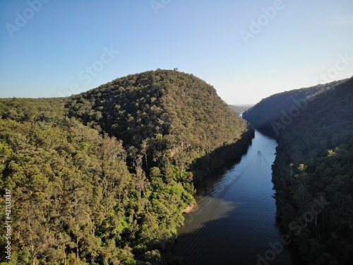 Drone photo of the Nepean Gorge, Mulgoa, NSW, Australia