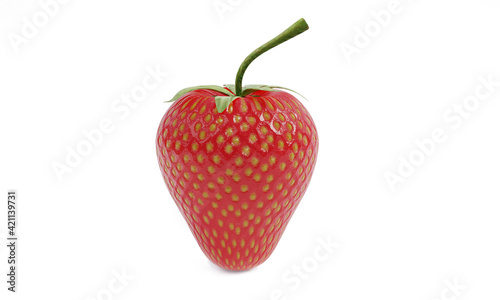 Bright red strawberry isola...
