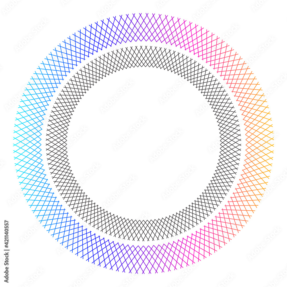 Design elements. Wave of many purple lines circle ring. Abstract vertical wavy stripes on white background isolated. Vector illustration EPS 10. Colourful waves with lines created using Blend Tool Design elements. Wave of many purple lines circle ring. Abstract vertical wavy stripes on white background isolated. Vector illustration EPS 10. Colourful waves with lines created using Blend Tool