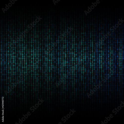 Design elements - Binary computer code halftone pattern dark background. Vector illustration eps 10 frame with Digital data cryptography texture for technology  electronic  network algorithm