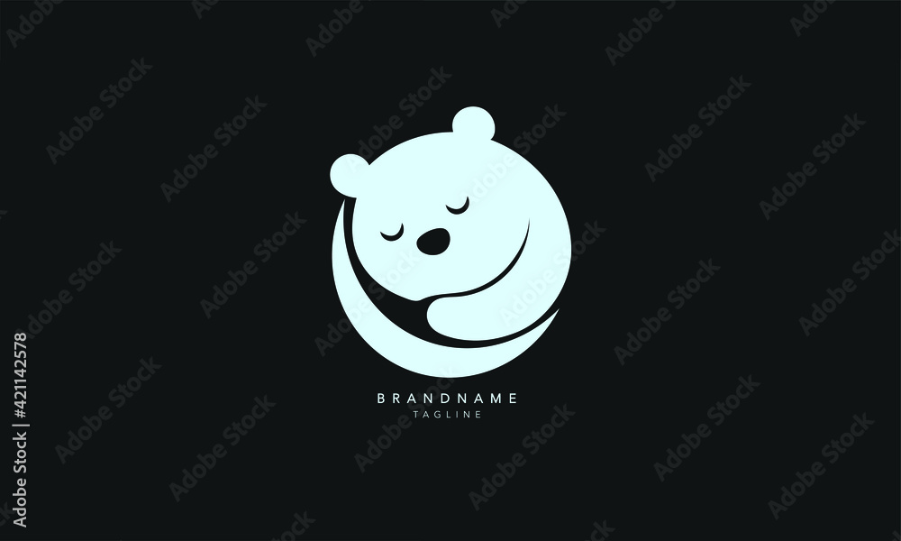 Minimal bear logo. Abstract Sleeping bear logo Stock Vector Adobe Stock
