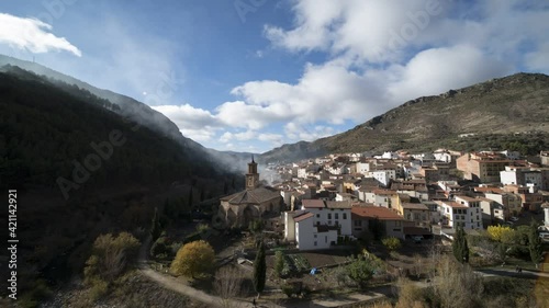 Timelapse of a village in the mountains in Spain
