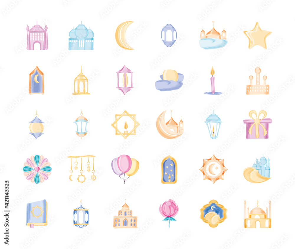 Fototapeta premium set arabian traditional