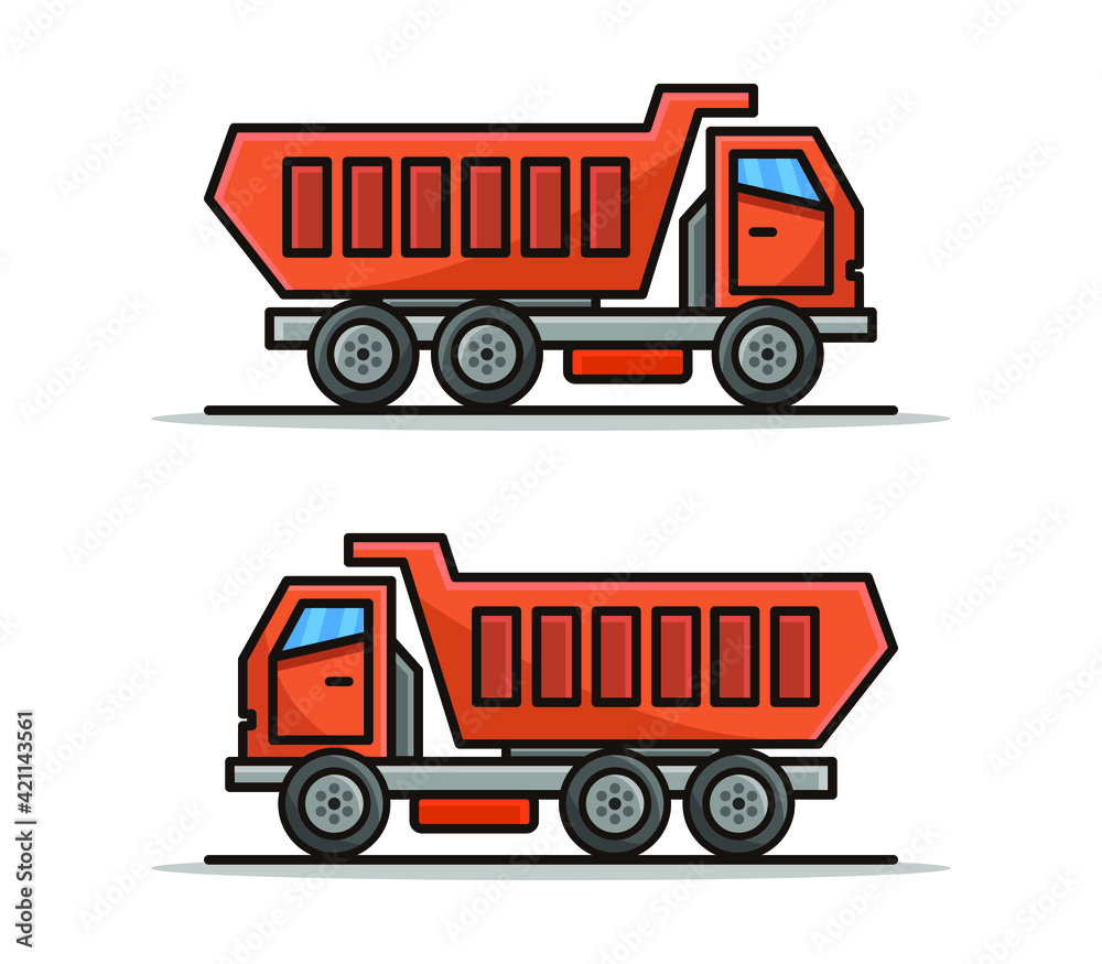 Cartoon illustrated truck