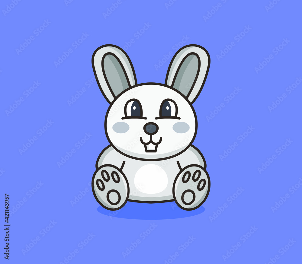 Fototapeta premium Cartoon illustrated rabbit
