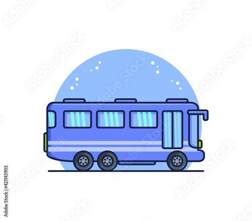 Cartoon illustrated city bus