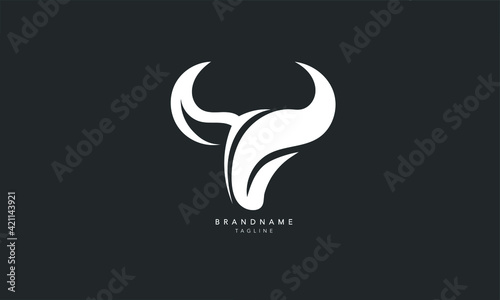 Creative Bull logo. Minimal Bull vector template