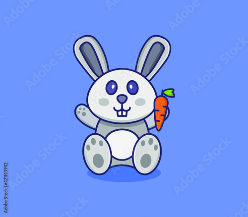 Cartoon illustrated rabbit