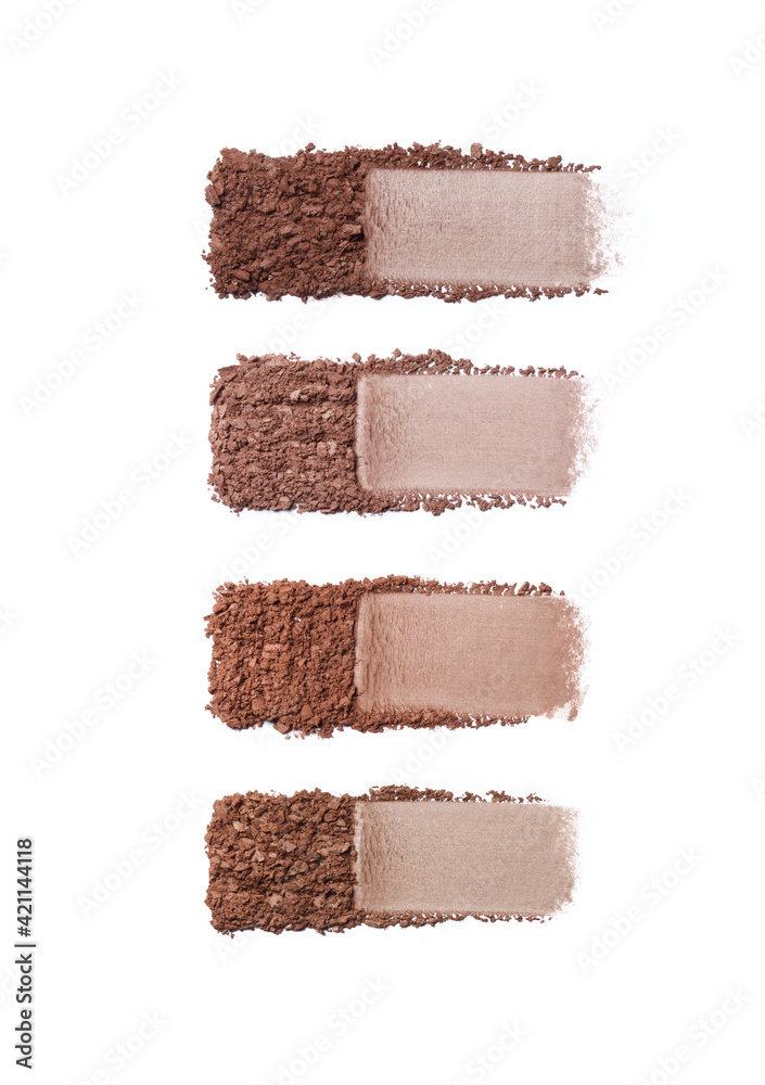 Crushed eyeshadow isolated on white Crushed eyeshadow isolated on white