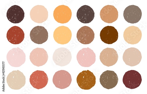 Hand drawn shape in natural color palette, isolated vector elements