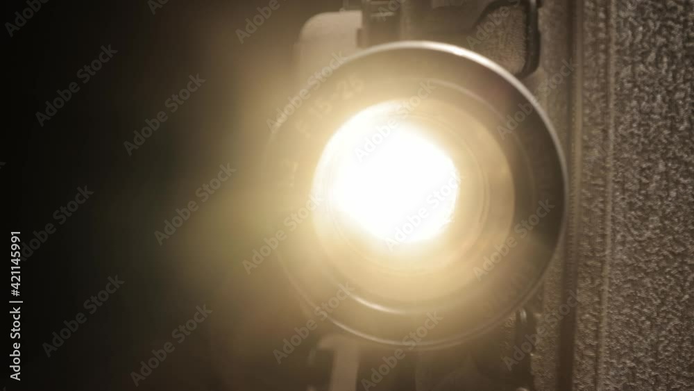 Old movie projector in close up view - macro shot