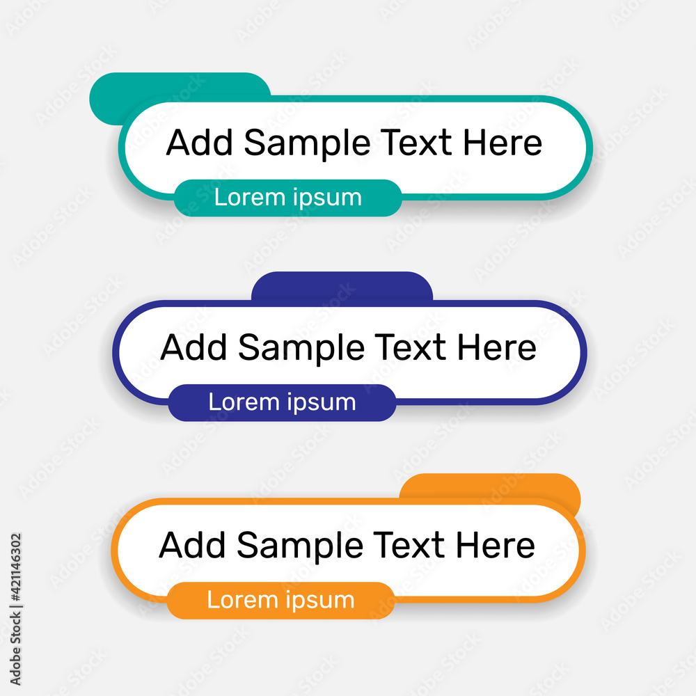 Web lower third banners set in three colors. - Vector. Web lower third banners set in three colors. - Vector.