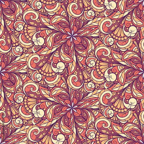 Colorful abstract ethnic seamless pattern. Orient style background.