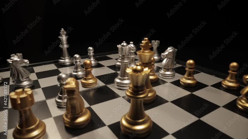 Checkmate on a chessboard - close up view - macro shot Checkmate on a chessboard - close up view - macro shot