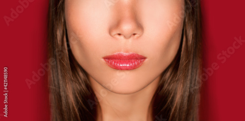Fototapeta Beauty face makeup closeup