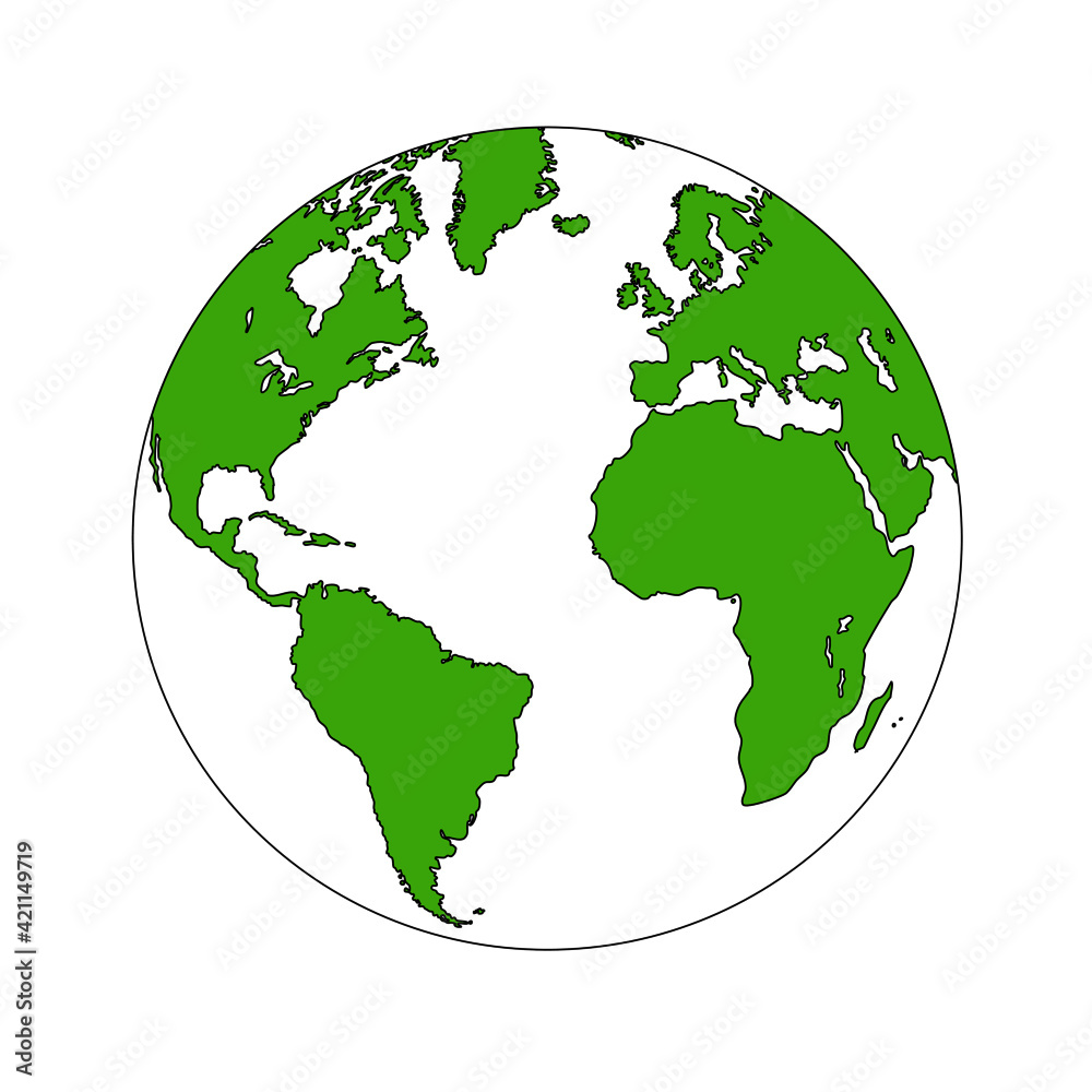 Globes of Earth. Realistic world map in globe shape with. Earth Map, isolated on white background. Globes web icon vector. Globes of Earth. Realistic world map in globe shape with. Earth Map, isolated on white background. Globes web icon vector.