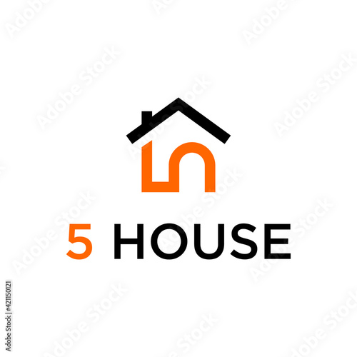 five house vector logo design template