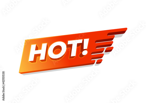 Hot fire sign, promotion fire banner, price tag, hot sale, offer, price.