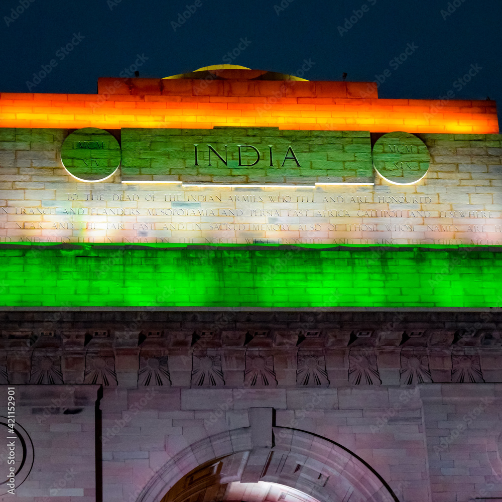 Evening View Of India Gate In Delhi India, India Gate View With Tri