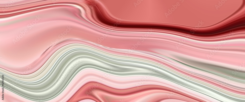 Pink and green liquid marble for abstract banner background 