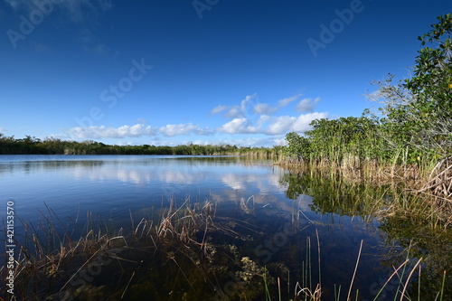 Nine Mile Pond afternoon cloudscape and reflections in Everglades National Park.