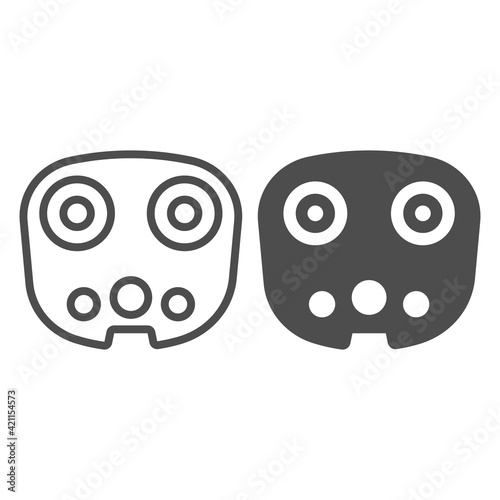 Electric car supercharging plug line and solid icon, Electric car concept, connector for charging electric vehicles sign on white background, Supercharger standard socket icon outline style. Vector.