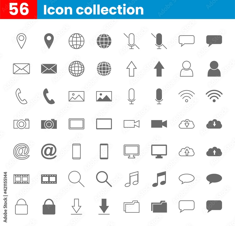 Fototapeta premium collection of smartphone interface icons, vector