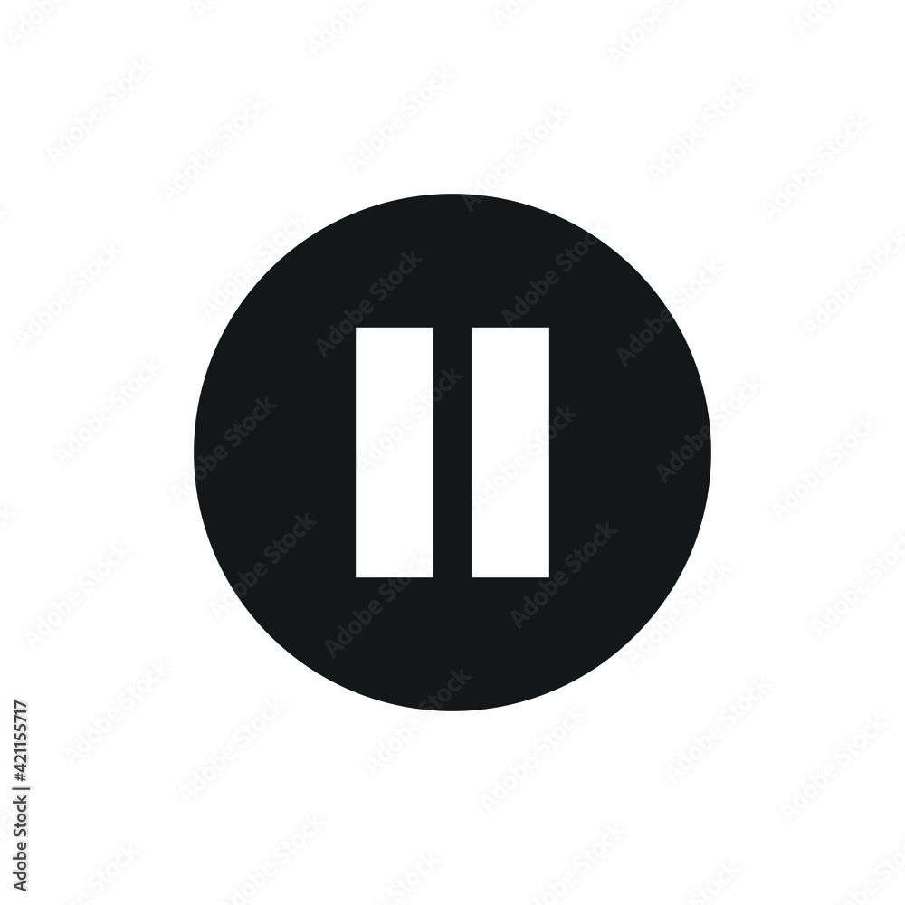 Pause button icon design. vector illustration Pause button icon design. vector illustration