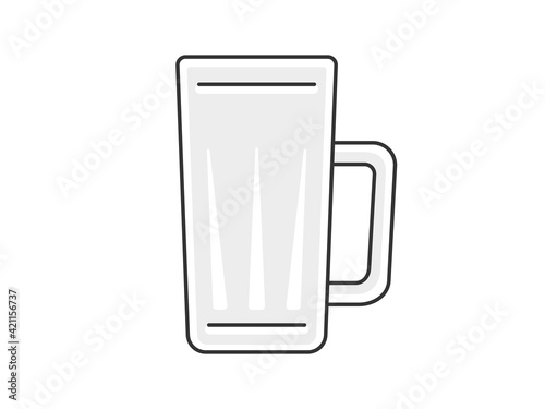 空のビールジョッキのイラスト