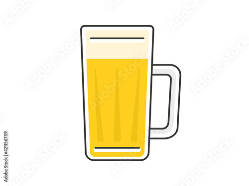 ビールジョッキに入ったビールのイラスト