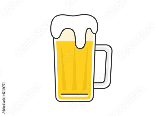 ビールジョッキに入ったビールのイラスト