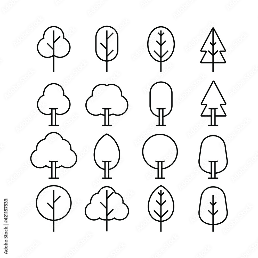 Tree Vector Line Icon Set Tree Vector Line Icon Set