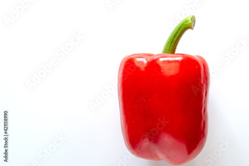 Red bell pepper on a white background