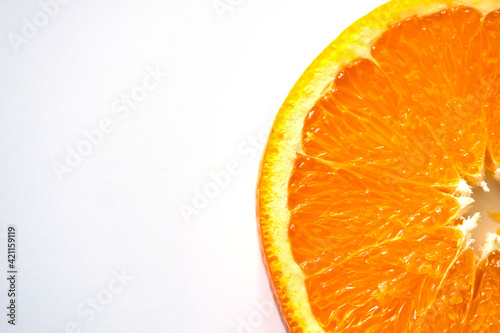 Orange close-up on a white background