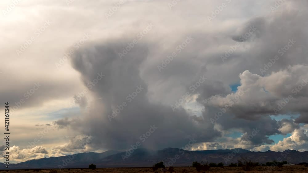 Dynamic cloudscape of the Mojave Desert mountains - panoramic motion time lapse Dynamic cloudscape of the Mojave Desert mountains - panoramic motion time lapse
