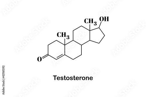Formula of chemical structure of Testosterone .Vector EPS 10.
