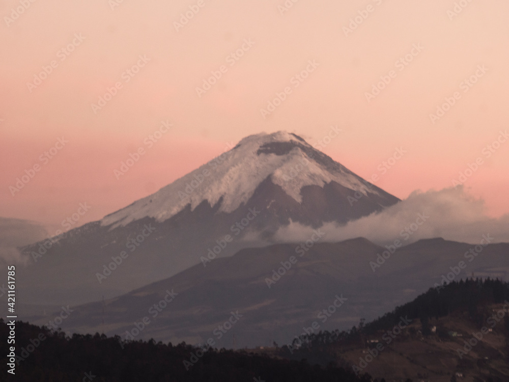 The Cotopaxi Volcano at golden hour in Ecuador The Cotopaxi Volcano at golden hour in Ecuador
