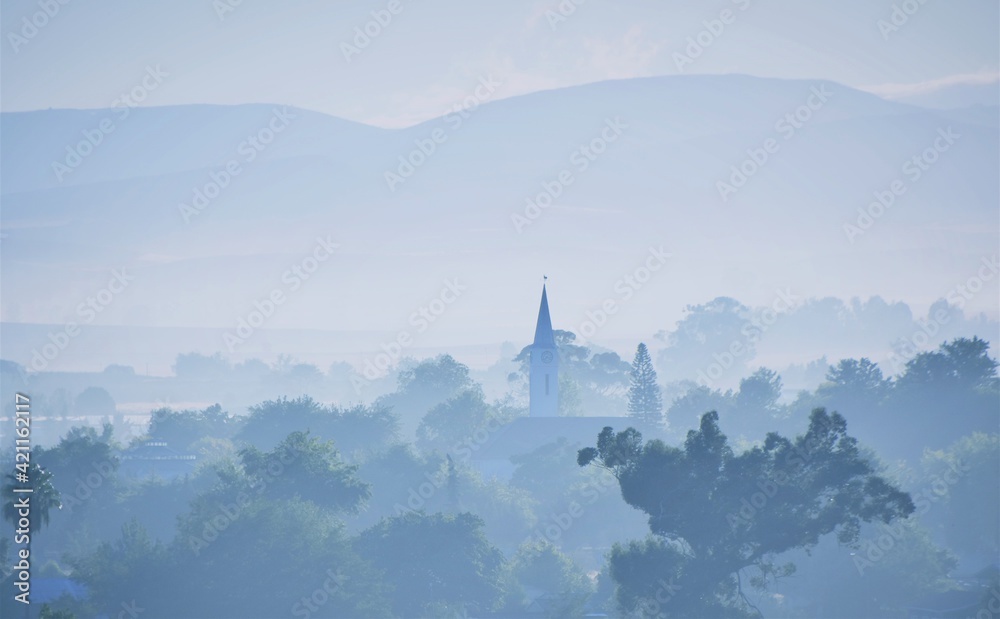 Landscape with early morning fog over Ceres Landscape with early morning fog over Ceres