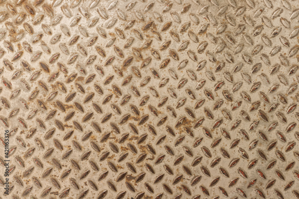 Metal sheet old foot pad with rust Metal sheet old foot pad with rust