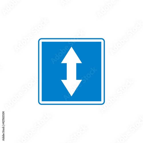 Free Download Two way traffic sign flat icon - GFXLoad