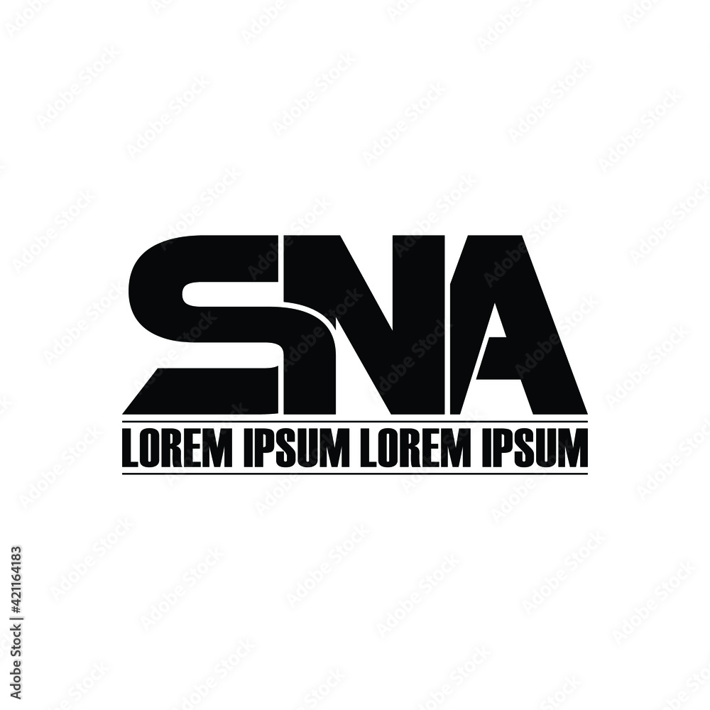 SNA letter monogram logo design vector