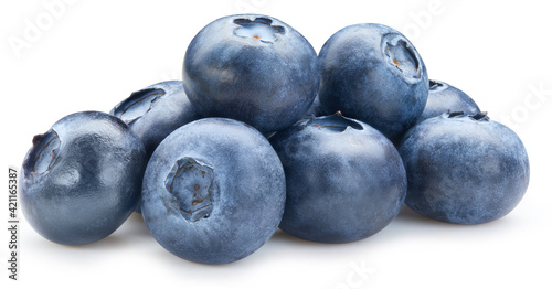 Canvas Print Fresh blueberry isolated on white background