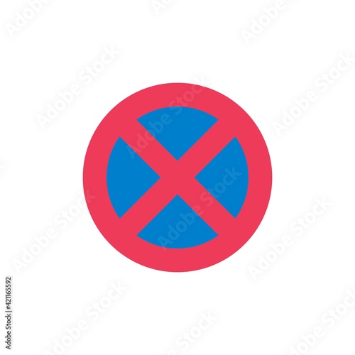 No stopping traffic sign flat icon