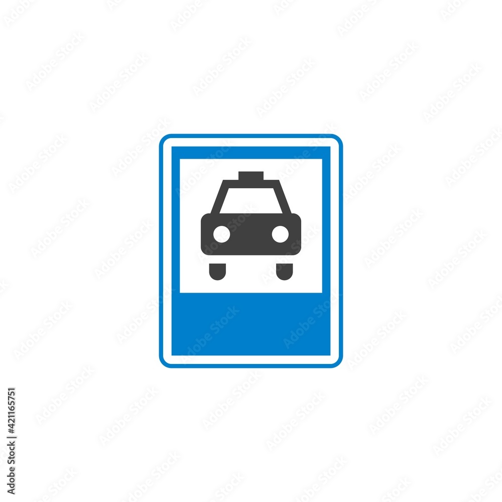 Taxi parking only traffic sign flat icon Taxi parking only traffic sign flat icon