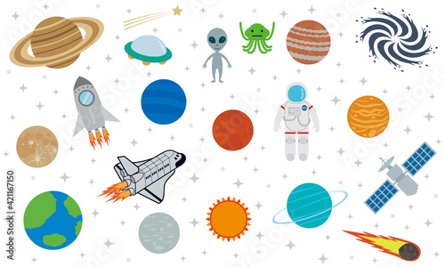 宇宙　太陽系　イラスト素材セット