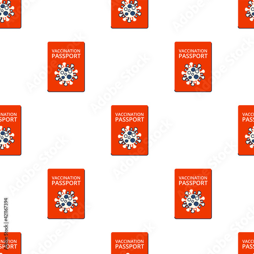 Vaccination passport. Seamless pattern for textiles and packaging. Vaccinations and new travel. Vector